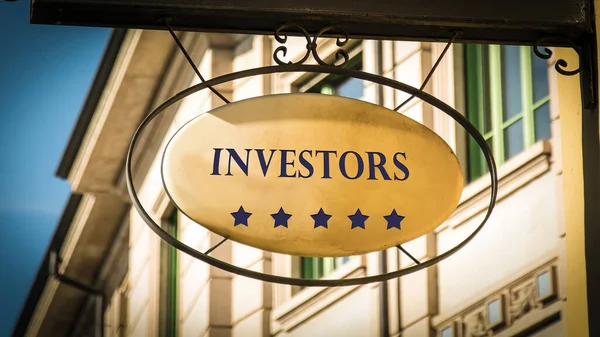 Gata Underteckna Riktningen Väg Till Investeraren — Stockfoto