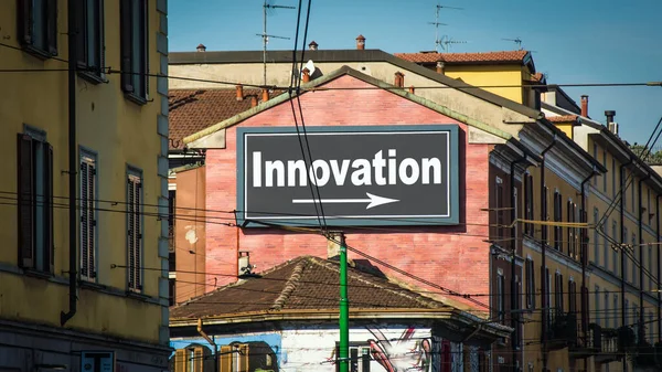 Calle Señale Camino Dirección Innovación — Foto de Stock
