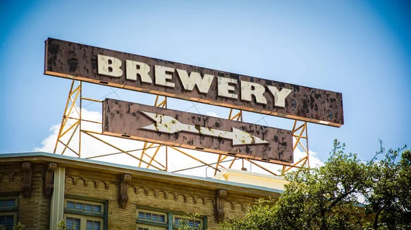 Calle Firme Dirección Camino Cervecería — Foto de Stock