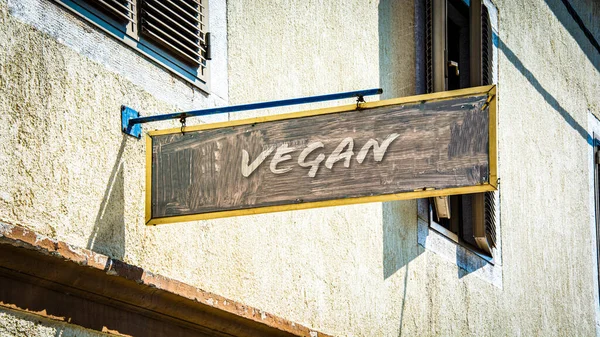 Calle Firmar Dirección Camino Vegano — Foto de Stock