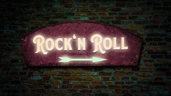 Rockn Roll Yön Yolu Sokak Şareti — Stok fotoğraf