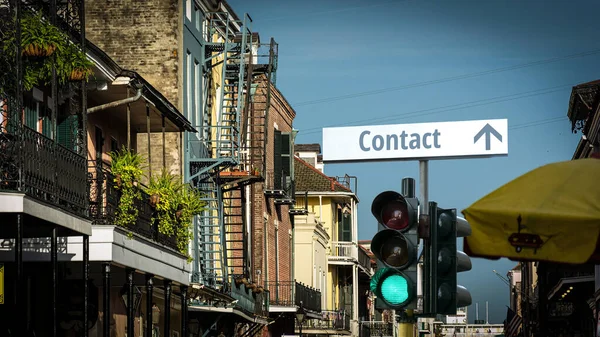 Street Sign Direction Way Contact — Stock Photo, Image