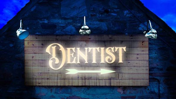 Street Sign Modo Direzione Dentista — Foto Stock