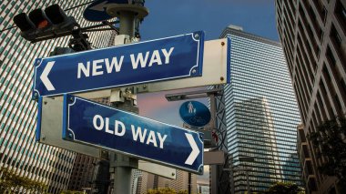 Sokak yeni Way karşı eski yol WY yön Imzala