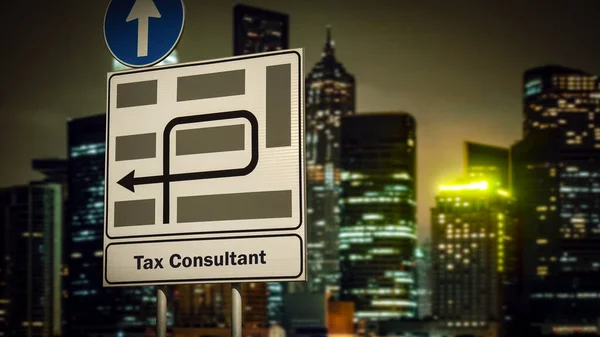Вулиця Підпишіть Напрямок Tax Consultant — стокове фото