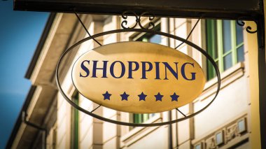 Sokak İşareti Alışveriş için Yön Yolu