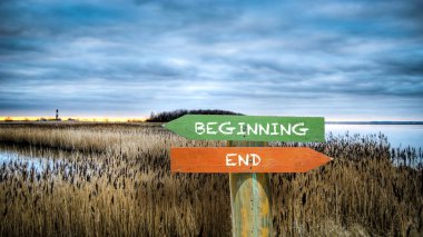 Sokak bitiş karşı başlangıcı için yön Işareti