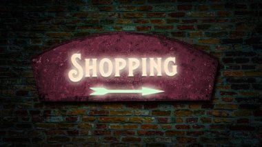 Sokak İşareti Alışveriş için Yön Yolu