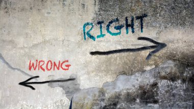 Sokak İşareti Doğru ya da Yanlış a yöne Doğru Yol