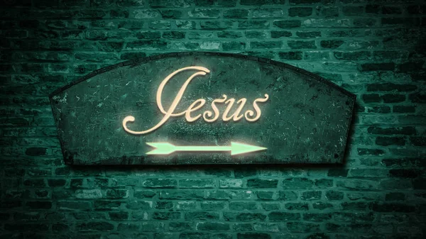 Street Sign Direction Way Jesus — Stock Photo, Image