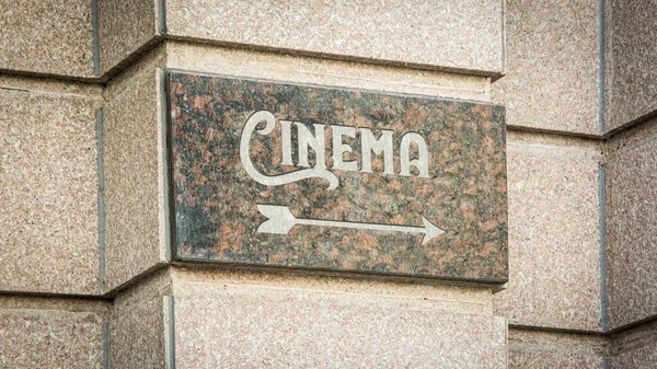 Street Sign Direction Way Cinema — Stock Photo, Image