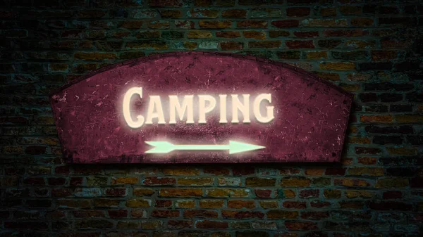 Street Sign Direction Way Camping — Stok Foto