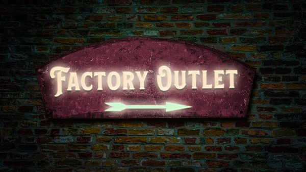 Street Sign the Direction Way to FACTORY OUTLET