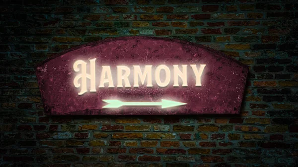 Gata Underteckna Riktningen Väg Till Harmonien — Stockfoto