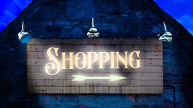 Sokak İşareti Alışveriş için Yön Yolu