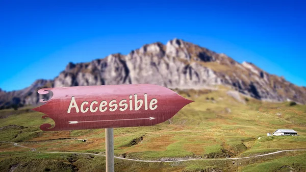 Street Sign Modo Direzione Accessibile — Foto Stock