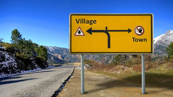 Street Sign Direction Way Village Town — Stock Photo, Image