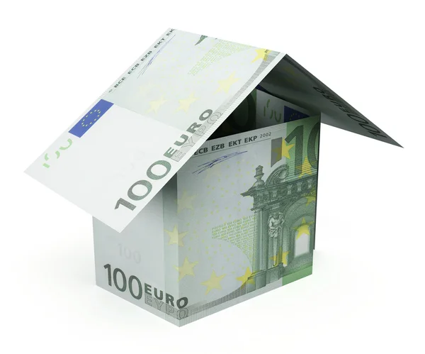 Деньги дом евро — стоковое фото