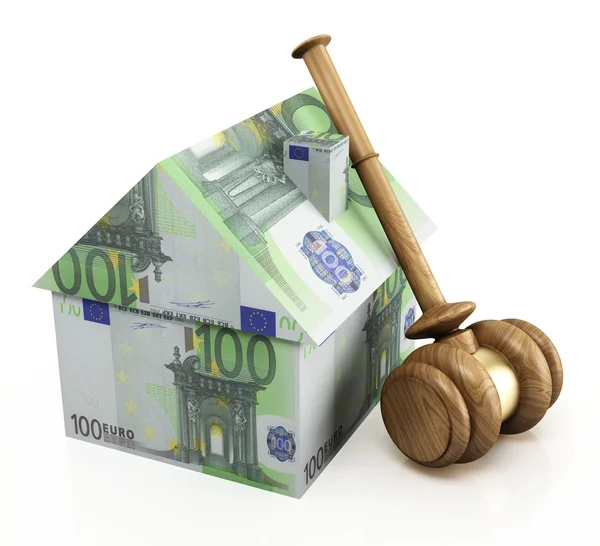 Аукціон нерухомості євро — стокове фото