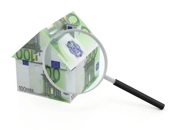 Ház keresés euro — Stock Fotó