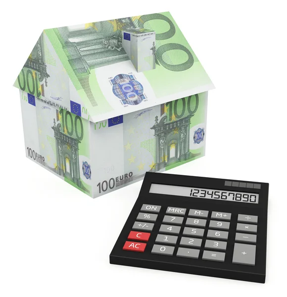 Mortgage calculator euro — Stock Photo, Image