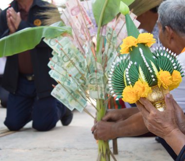 ellerde salute içinde bir araya