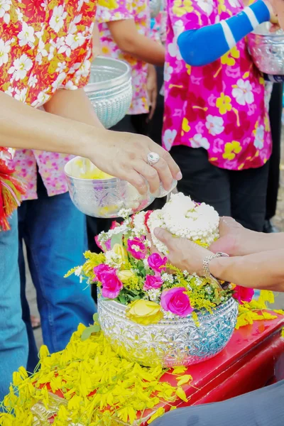 Songkran festival i thailand — Stockfoto