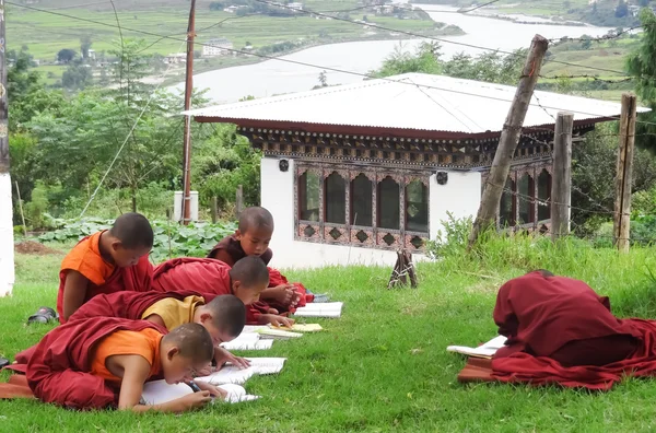 Paro, bhutan - 4 Eylül: acemiler Eylül tarihinde Buda öğretilerini öğrenmek 4,2013 içinde: paro, bhutan