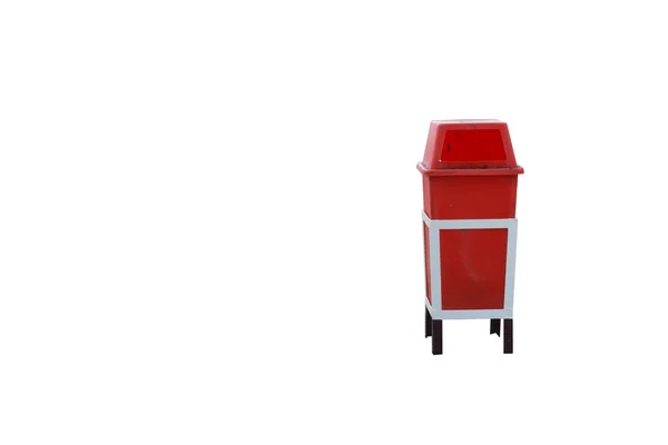 Bin red on white background. — Stock Photo, Image