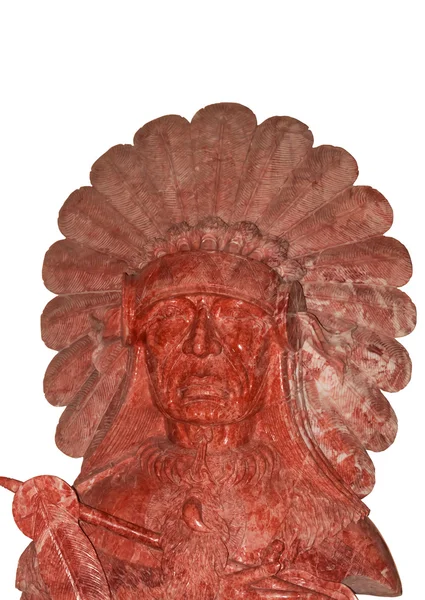 Statuia Iroquoian pe fundal alb . — Fotografie, imagine de stoc
