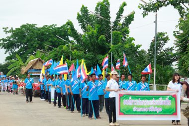 mahasarakham, thailands - 26 Haziran: geçit töreni organize spor turnuvaları 26 Haziran, mahasarakham, Tayland