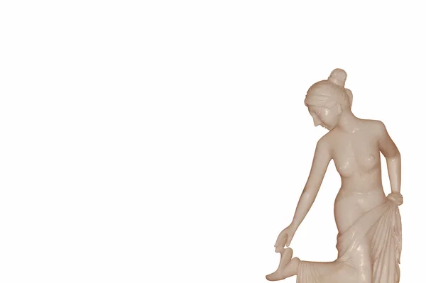 Statuette donna su sfondo bianco . — Foto Stock