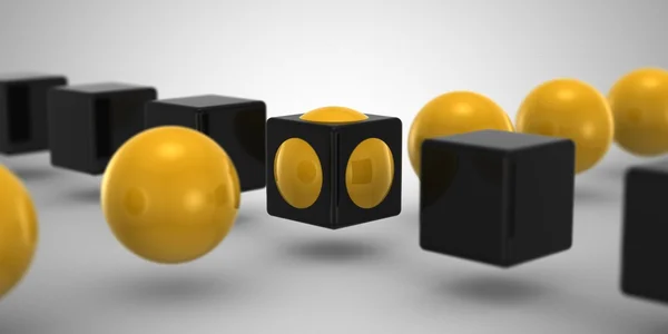 Cubo y Esfera — Foto de Stock