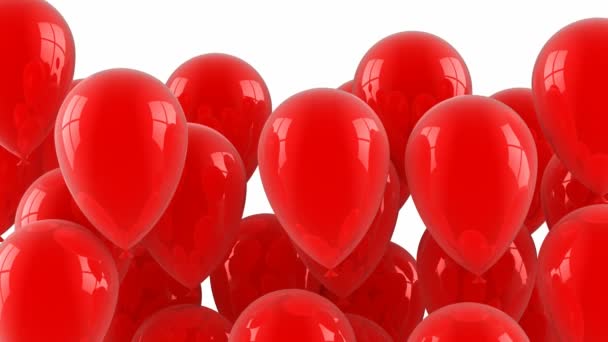 Röda ballonger flyga upp — Stockvideo