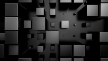 Animasyon Küpleri 'nin arka planı. Soyut hareket, döngü, iki renk, 3D görüntüleme, 4k çözünürlük