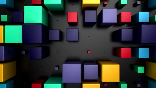 Latar Belakang Animated Cubes Gerakan Abstrak Loop Render Resolusi — Stok Video