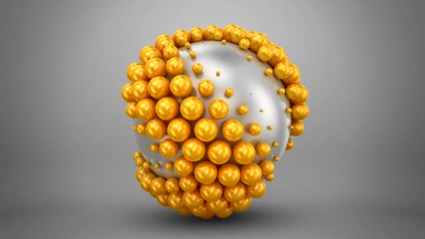 Animated Spheres Gray Background Loop Alpha Matte Rendering Resolution — Stock Video