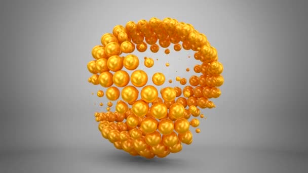 Animated Spheres Gray Background Loop Alpha Matte Rendering Resolution — Stock Video