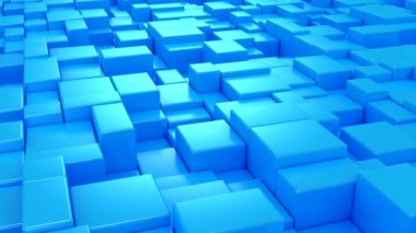 Animasyon Küpleri 'nin arka planı. Soyut hareket, döngü, iki renk, 3D görüntüleme, 4k çözünürlük