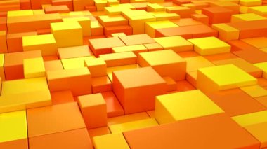 Geometrik Şekillerin Arkaplanı. Soyut hareket, döngü, iki renk, 3D görüntüleme, 4k çözünürlük