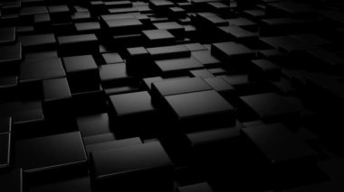 Animasyon Küpleri 'nin arka planı. Soyut hareket, döngü, iki renk, 3D görüntüleme, 4k çözünürlük