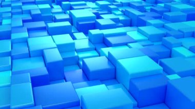 Animasyon Küpleri 'nin arka planı. Soyut hareket, döngü, iki renk, 3D görüntüleme, 4k çözünürlük