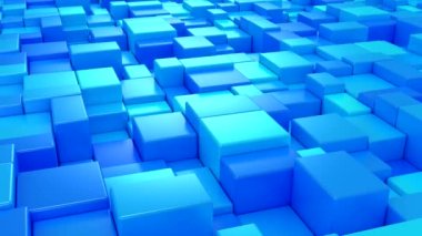 Animasyon Küpleri 'nin arka planı. Soyut hareket, döngü, iki renk, 3D görüntüleme, 4k çözünürlük