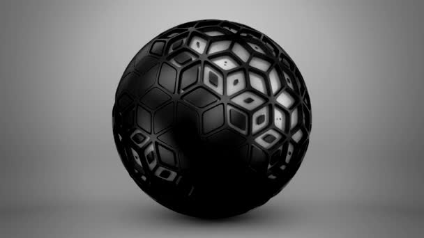 动画几何形状 灰色背景 阿尔法垫 3D渲染 4K分辨率 — 图库视频影像