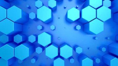 Animasyon Altıgenler 'in geçmişi. Soyut hareket, döngü, iki renk, 3D görüntüleme, 4k çözünürlük