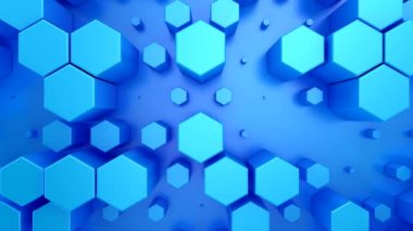 Animasyon Altıgenler 'in geçmişi. Soyut hareket, döngü, iki renk, 3D görüntüleme, 4k çözünürlük