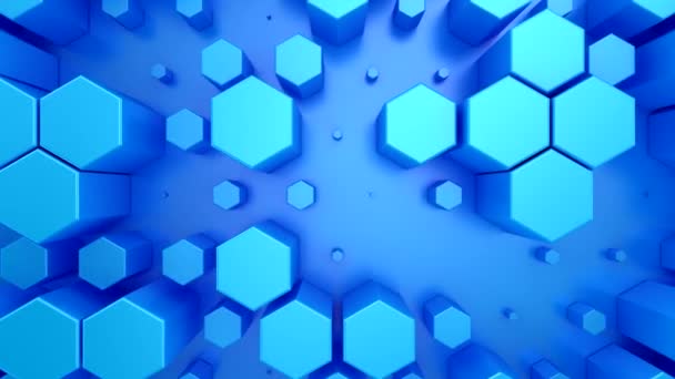 Achtergrond Van Animated Hexagons Abstract Motion Loop Twee Kleuren Rendering — Stockvideo