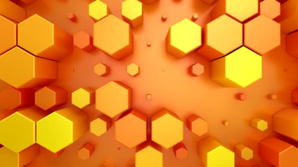 Achtergrond Van Animated Hexagons Abstract Motion Loop Twee Kleuren Rendering — Stockvideo