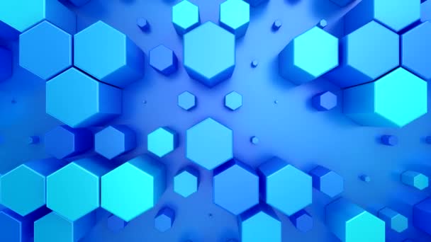 Achtergrond Van Animated Hexagons Abstract Motion Loop Twee Kleuren Rendering — Stockvideo