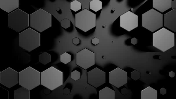Achtergrond Van Animated Hexagons Abstract Motion Loop Twee Kleuren Rendering — Stockvideo